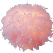 RRP £25.11 Giggi Feather Lamp Shades for Pendant Ceiling Light