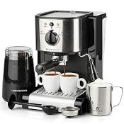 RRP £166.39 7 Pc All-in-One Espresso & Cappuccino Maker Machine