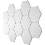 RRP £25.67 12 Pack Self-adhesive Hexagon Acoustic Panels