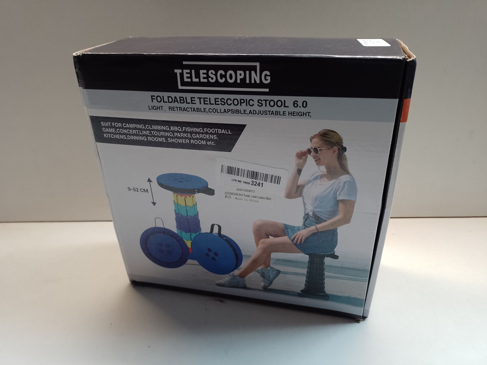 RRP £31.25 ALEVMOOM 20.4" Portable Telescopic Stool Collapsible Stool - Image 2 of 2