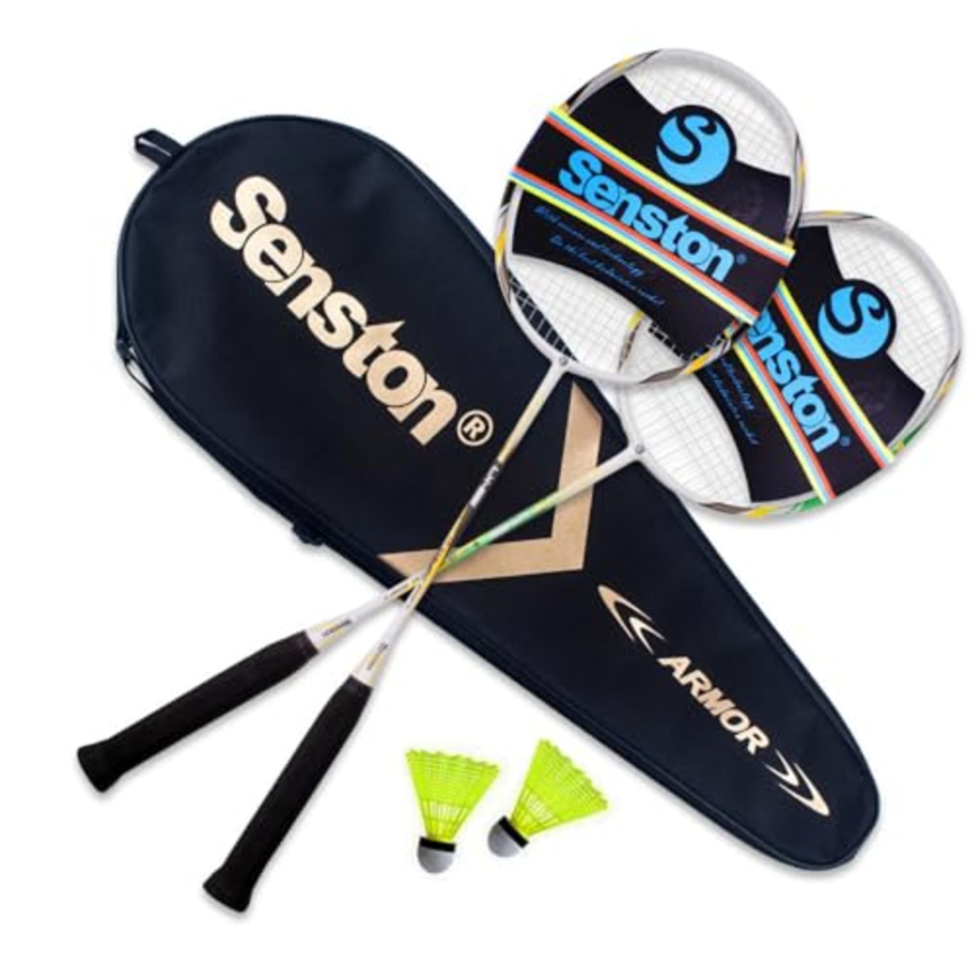 RRP £30.89 Senston 2 Player Carbon Alloy Badminton Rackets Set