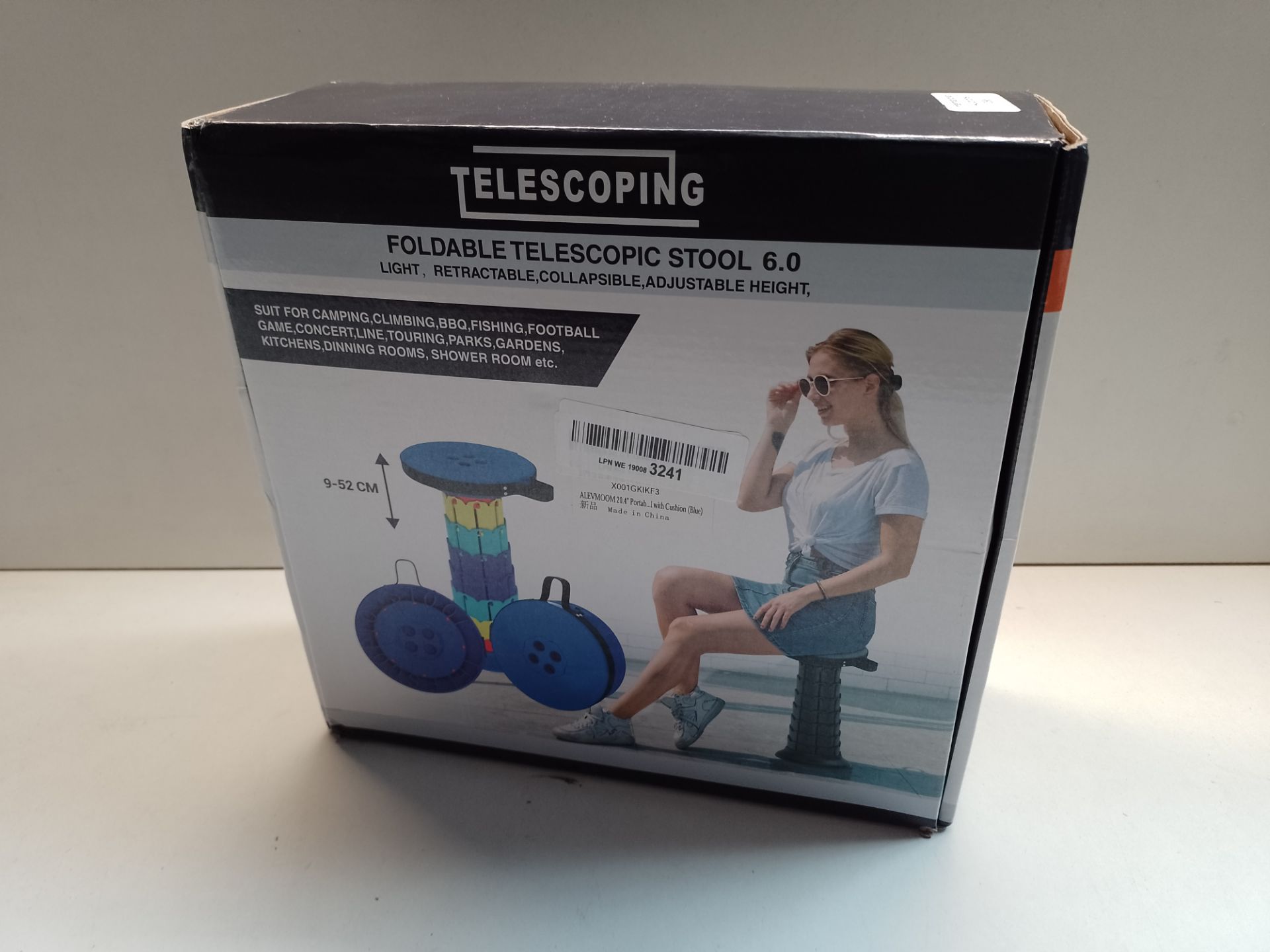 RRP £31.25 ALEVMOOM 20.4" Portable Telescopic Stool Collapsible Stool - Image 2 of 2