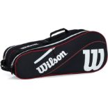 RRP £46.83 Wilson advantage iii six racket bag Tennis Black - White