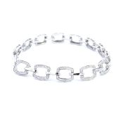 RRP-£6500.00 18K WHITE GOLD LADIES DIAMOND BRACELET, SET WITH ONE HUNDRED AND EIGHTY SIX ROUND BRILL