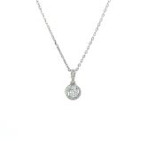 RRP-£3750.00 18K WHITE GOLD PENDENT WITH CHAIN, SET WITH ONE ROUND BRILLIANT CUT NATURAL DIAMOND AND