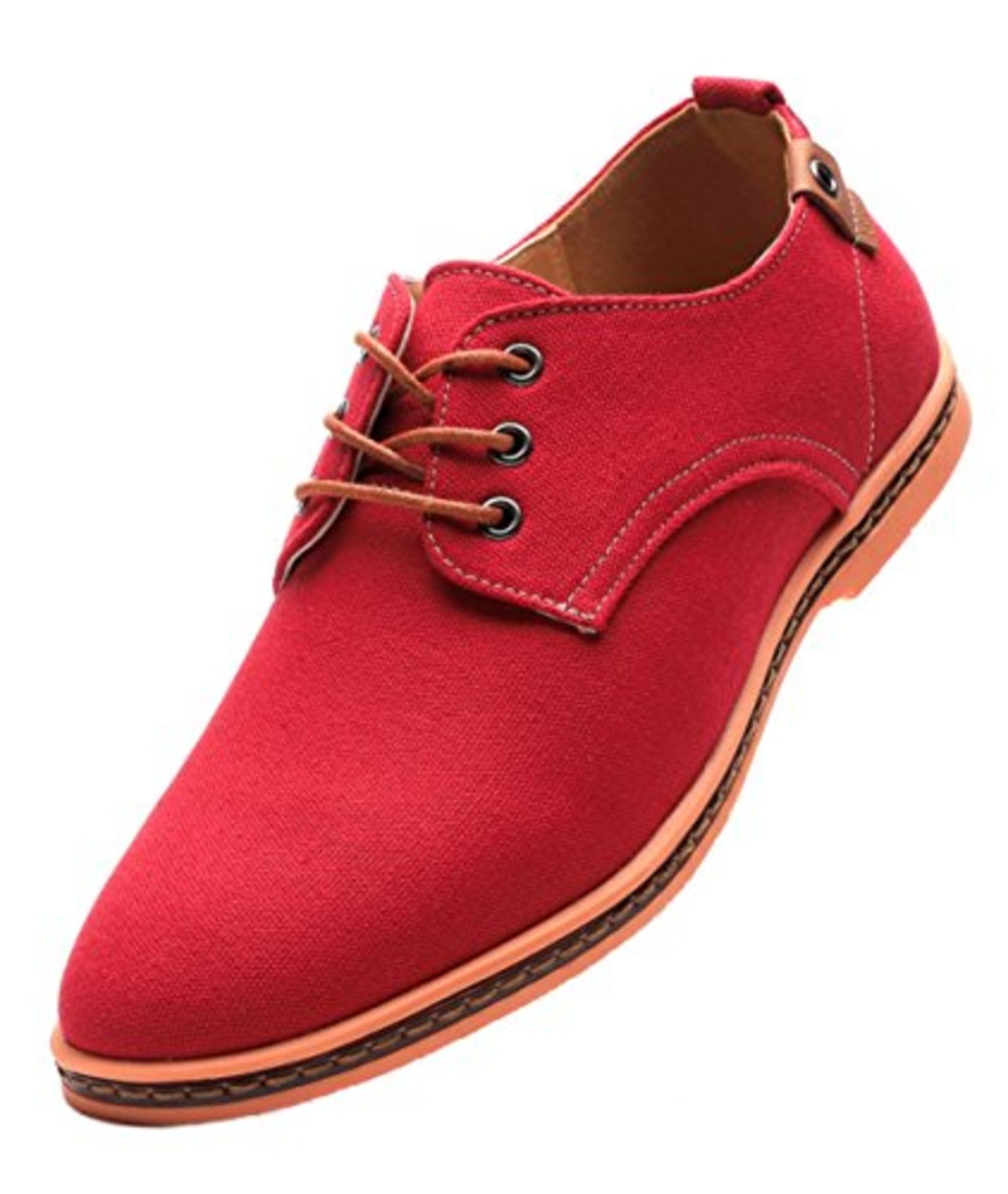 DADAWEN Men's Canvas Oxford Casual Shoes Red 10 UK Total RRP £39.07 ...