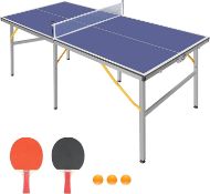 RRP £132.87 REXOUS 6ft Mid-Size Table Tennis Table Foldable & Portable