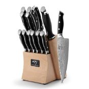 RRP £232.25 Damascus Kitchen Knife Set 15pcs