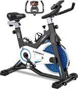 LABGREY Exercise Cycle Bike Indoor Cycling Stationary Bike with Heart Rate Sensor & Comfortable Seat