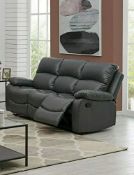 RRP £443.31 Bravich LUXURY Grey Gray Bonded Leather Recliner 3