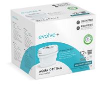 RRP £27.90 Aqua Optima Water Filter Cartridge - Evolve+ 12 Pack(12 Months Supply)