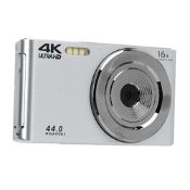RRP £73.91 4K HD Camera, 16X Digital Zoom Camera 44MP Shockproof For Photography (Silver)