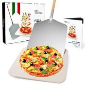 RRP £35.24 Joejis Pizza Stone & Peel Shovel Set