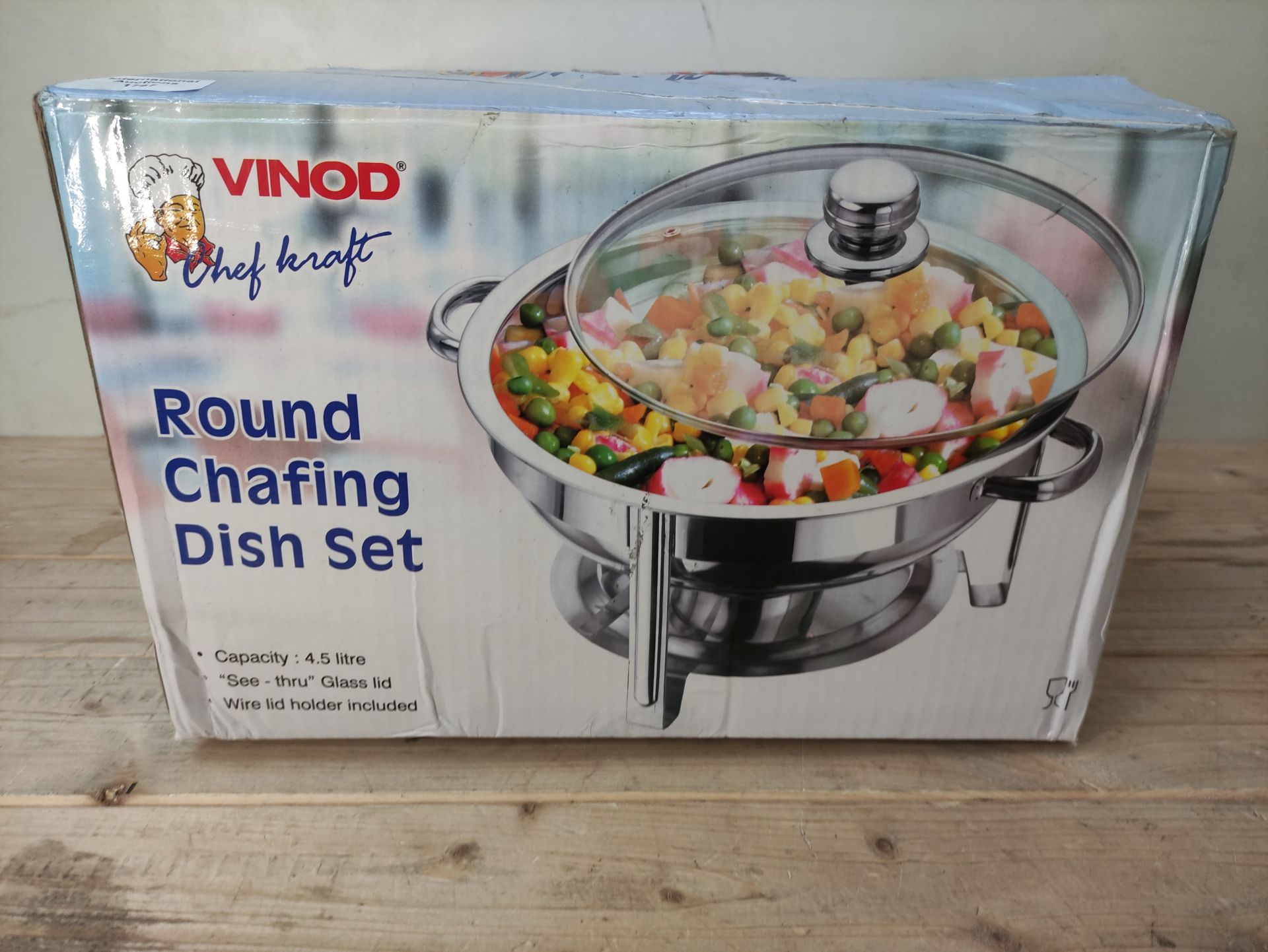 RRP £105.28 Vinod Stainless Steel Round Buffet Chafing Dish Glass - Image 2 of 2