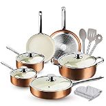 RRP £133.99 FRUITEAM Nonstick Pots and Pans Set