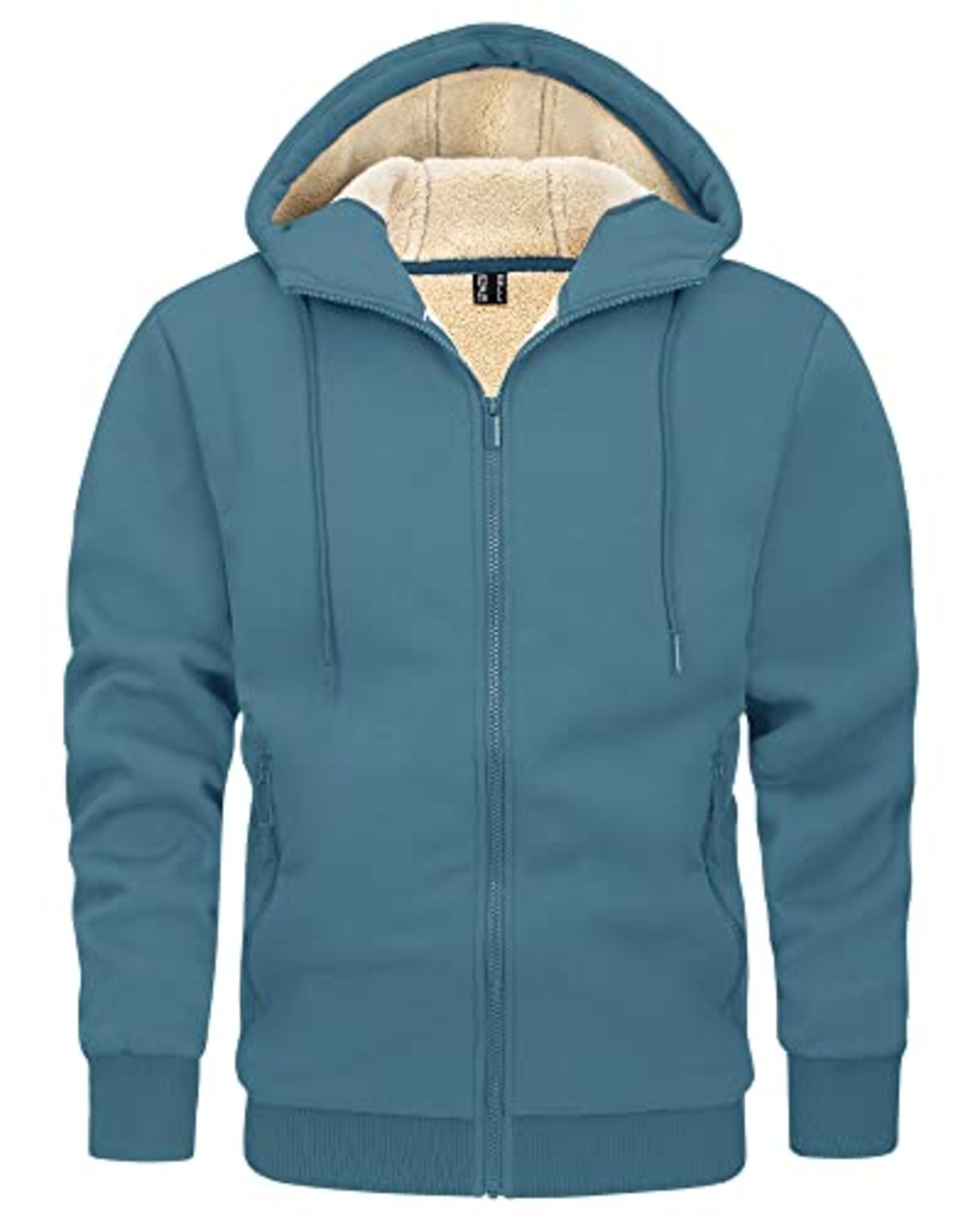 KEFITEVD Fleece hoodie voor heren, sherpa, warm