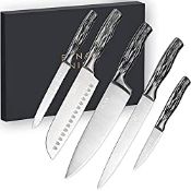 RRP £70.34 BRAND NEW STOCK EUNA 5 Pieces Kitchen Knives with Gift Box Stainless