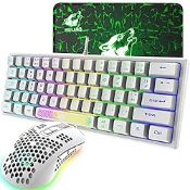 RRP £34.91 K61 UK Layout RGB 60% Gaming Keyboard Mouse Set Wired