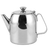 RRP £21.92 Stainless Steel Coffee Teapot Kettle Metal Round Pot