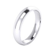RRP £41.30 Unisex Sterling Silver 4mm Super Heavy Court Shape Polished Wedding Ring (I)