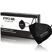 RRP £9.93 20 PCS Black FFP2 Mask Individually Wrapped CE Certified