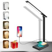 RRP £33.49 LED Desk Lamp with Fast Wireless Charger & USB Charging Port