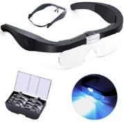 RRP £22.32 Head Magnifier Glasses with 2 Led Lights