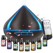 RRP £29.24 500ml Essential Oil Diffusers With 8 Essential Oils Set