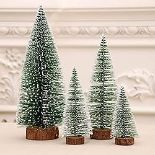 RRP £13.39 Mini Christmas Tree 8 Pcs Snow Frost Sisal Trees Desktop