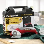 RRP £53.14 CGOLDENWALL Rotary Fabric Cutter Mini Cordless Electric Cloth Cutter