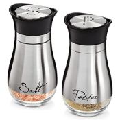 RRP £8.91 Juvale Salt and Pepper Shakers, Stainless Steel, 4 Inch