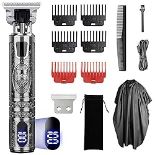 RRP £29.02 Electric Beard Trimmer Men Cordless Hair Clippers with LCD Display