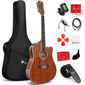 RRP £171.06 Vangoa 12 String Guitar 4 Band EQ Electric Acoustic