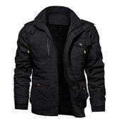 RRP £71.45 KEFITEVD Men's Slim Fit Fall Casual Cargo Winter Coats