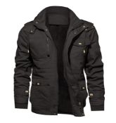 RRP £71.45 KEFITEVD Men's Warm Fleece Jacket Thick Windproof Work