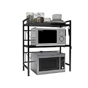 RRP £53.59 DAWNYIELD 3 Tier Extendable Microwave Oven Rack Shelf