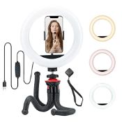 RRP £41.96 10" Ring Light with Tripod Stand and Phone Holder