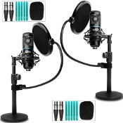 RRP £107.82 Movo PodPak2T 2-Pack Universal XLR Condenser Microphone