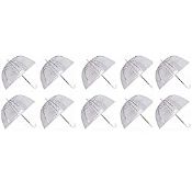 RRP £65.87 GadgetKing 10 x Set Rain Umbrellas Dome Birdcage Transparent