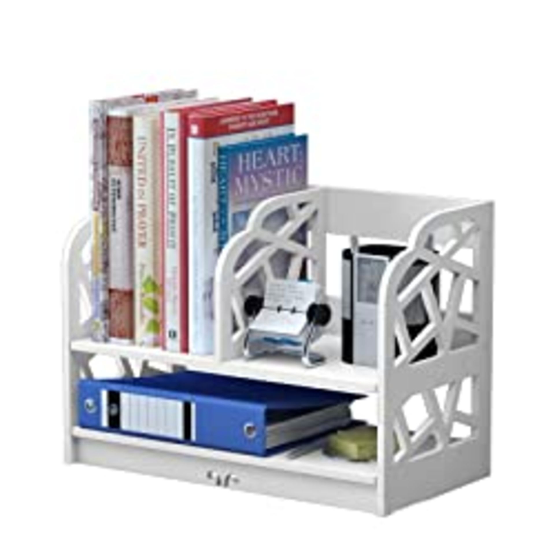 RRP £29.91 Wood Desk Storage Shelf White Bookcase