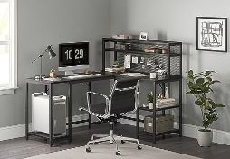 RRP £160.79 CubiCubi L Shaped Desk with Hutch