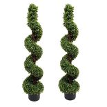 RRP £100.26 GreenBrokers 2 x Artificial Topiary Boxwood Spiral