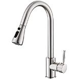 RRP £62.52 Heable Kitchen Sink Mixer Tap with Pull Down Sprayer Brushed Nickel