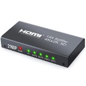 RRP £27.90 Neoteck 2160P 4Kx2K 4 Way HDMI Splitter HD Hub Smart