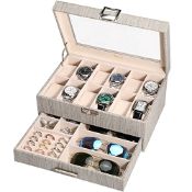 RRP £46.86 Voova Watch Boxes Organizer Jewellery Box for Men Women