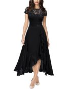 RRP £52.47 MIUSOL Women's Elegant Floral Lace Ruffle Evening Formal