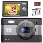 RRP £70.34 Vmotal Digital 4K Camera 48MP Photo/ 1080P FHD Video/ 2.8''Screen/ 18X Zoom