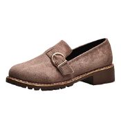 RRP £11.15 Women's Penny Loafers Slip On Chunky Heel Loafer Comfy