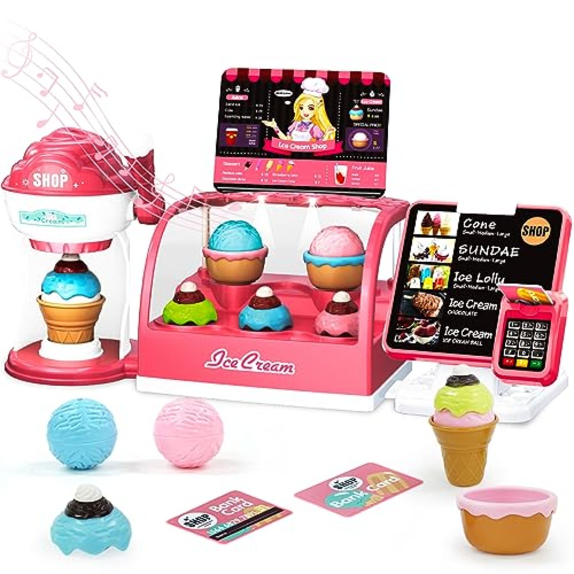 RRP £24.55 Pretend Role Play Ice Cream Shop Toy for Boys and Girls
