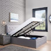 RRP £245.10 Home Treats Crystal Ottoman Storage Bed Grey | Double